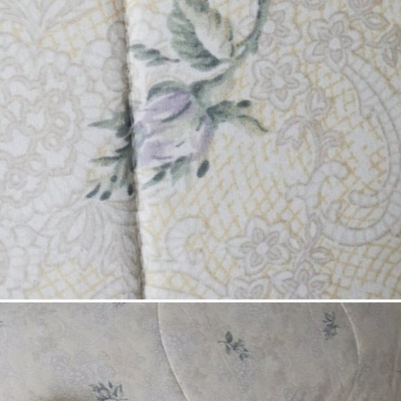 The Bay Reversible Twin Floral Comforter In Cream + single large Decorative Sham - Picture 5 of 11